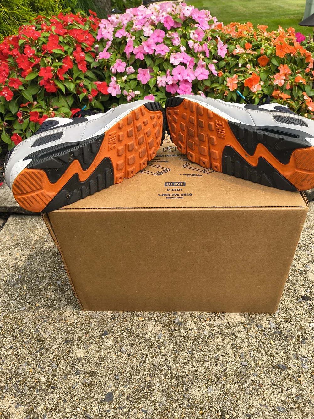 Nike Air Max 90 Black White Orange Accent Sneakers